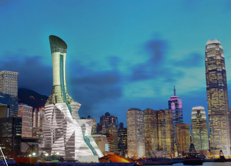 Artificial Waterfall and Vertical Gardens in Urban Framework