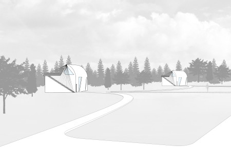 Meandering Pathways and Insulated Stucco Create a Retreat for Reflection and Community