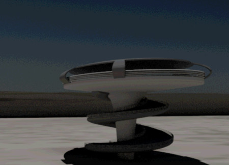 Panoramic Lookout of Steel and Aluminum Overlooking Al Wathba Wetlands