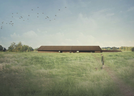 Cedar and Steel Retreat Integrating Semi-Outdoors for Artistic Collaboration