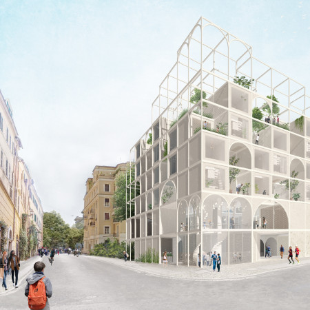 A Biophilic Residential Structure Enhanced by Concrete and Glass Integration