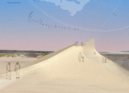 Biocement Structures Forming Interactive Dune Landscapes
