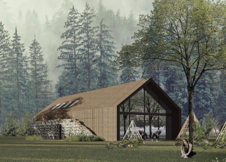 Stone and Wood Retreat Embracing Nature Through Open Glazing