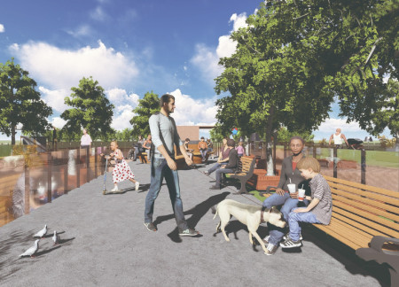 Rooftop Sky Garden and Community Farming Amid Riverside Living