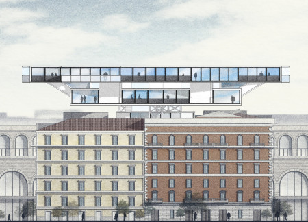 Central Bathhouse Integrating Rainwater Management with Elevated Co-Living Units