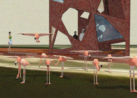 Timber and Glass Structure Offering 360-Degree Views of Flamingo Habitat