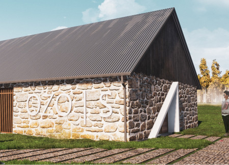 Heartwood Structure Embracing Heritage Stone in a Restorative Forest Retreat