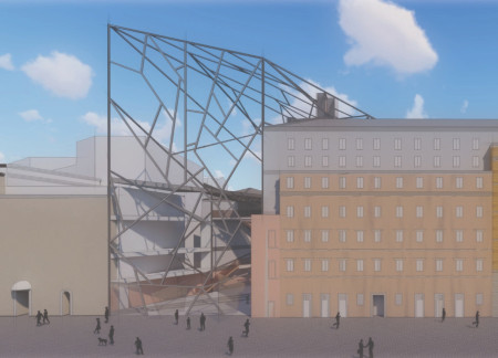 Charred Wooden Shingles and Cross-Laminated Timber Define an Ecological Community Space