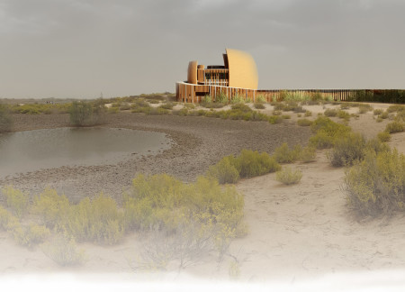 Environmental Observation Tower with COB Structure and Reedbed Integration