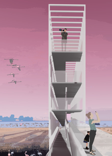 Elevated Views Through Slender Steel Columns and Glass Balustrades