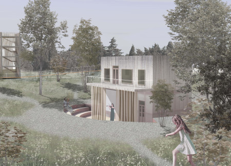 A Residential Community Orbiting a Central Public Core