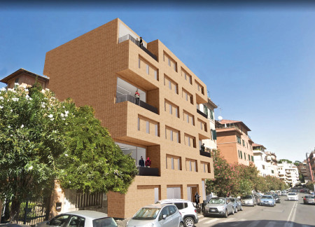 Interlocking L-Shaped Units with Glass Facades and Brick Walls for Affordable Urban Living