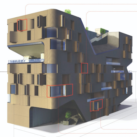 Curvilinear Brick Fa&ccedil;ade Enhancing Co-Living in Rome