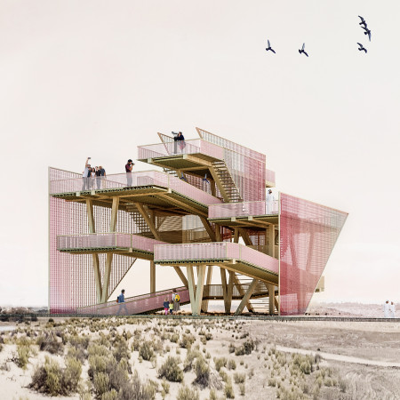 A Flamenco-Inspired Bamboo Structure for Wetland Observation