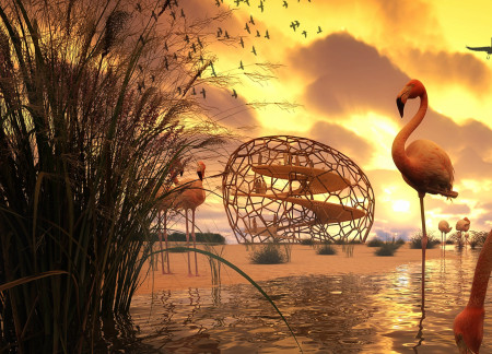 Timber Structure Featuring Humidification with Nature-Focused Observation Platform