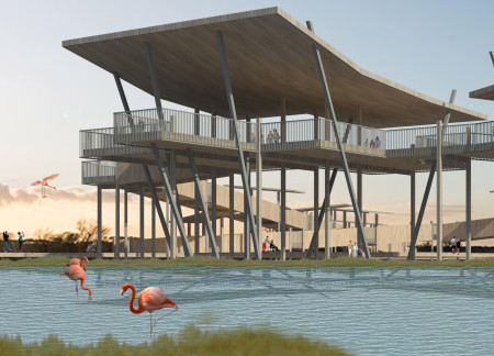 Ramped Walkway Cast in Enduroplank Above Flourishing Wetlands