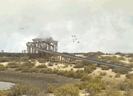 Tree Trunks Elevate Visitor Experience in Scenic Wetland Observation Tower