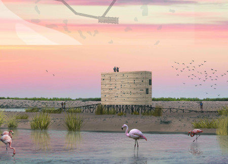 A Minimal-Disturbance Observation Tower Integrating Lenses in Wetland Habitat