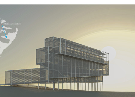 Screw Pillar Structure with Expanded Metal Fa&ccedil;ade for Wetland Observation