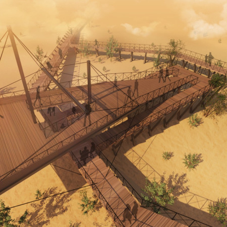 Timber Deck and Steel Cables Elevate Views in a Wetland Reserve