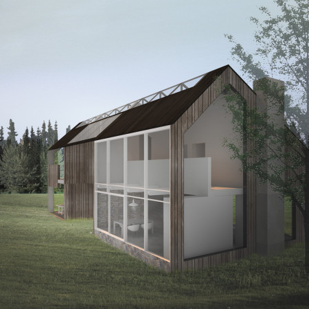 Natural Stone and Wood Retreat Emphasizing Outdoor Connection