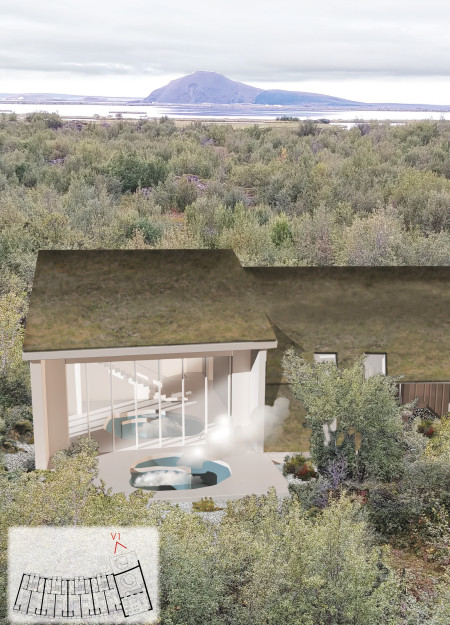 Peat Roofing and Glass Walls Embrace Arctic Views in Nature-Integrated Spa Retreat