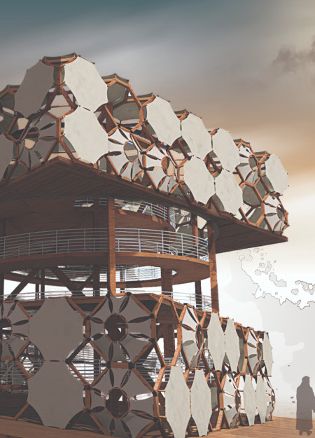 Rotatable Observation Deck with Natural Ventilation and Wood Construction