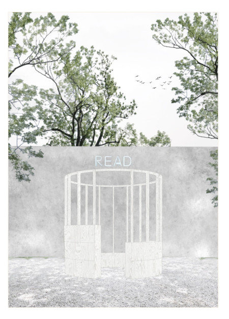 Bent Plywood Circles Embracing Community Literacy