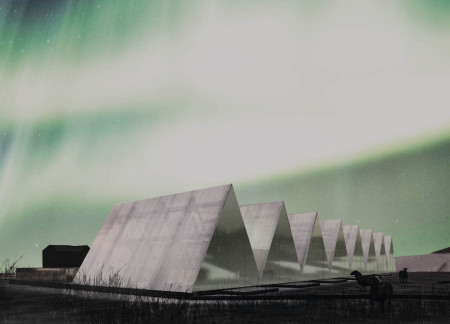 Basalt Walls and Mirrored Facades in a Sustainable Longhouse Retreat