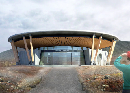 Radial Atrium Connecting Water and Light in Concrete and Timber Structure