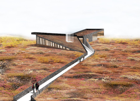 Black Lava Stone Center Embracing Unique Geological Landscape