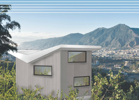 Sustainable Living with Reclaimed Wood and Green Roof Techniques in Compact Design