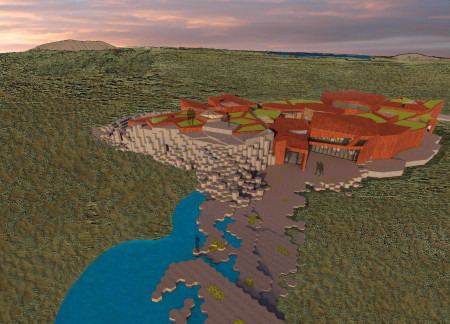 Basalt Cladding and Turf Roofs Create Harmonious Public Spaces in Volcanic Landscape