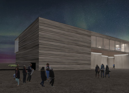 Crater Roof and Volcanic Columns in a Cultural Space