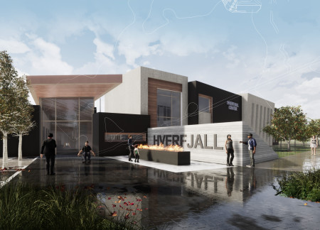 Charred Wood Forms an Inviting Space for Community Interaction in Iceland