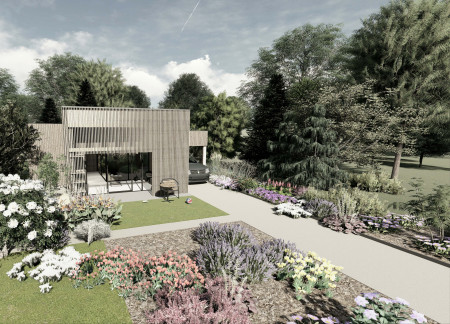 Sustainable Microhome with Weathered Siberian Larch Cladding and Cross Laminated Timber Framework