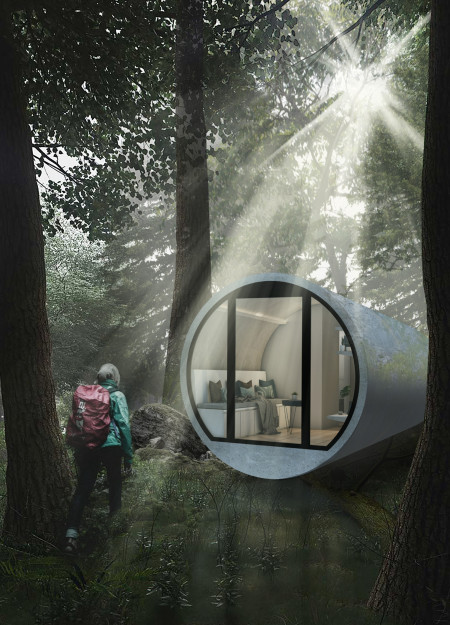 Curved Walls in Micro Living Spaces Integrating Natural Elements
