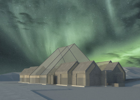 Water Harvesting Center with Natural Landscaping Integration