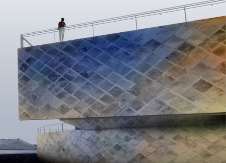 Curated Views Through Polished Concrete and Timber in a Volcanic Landscape