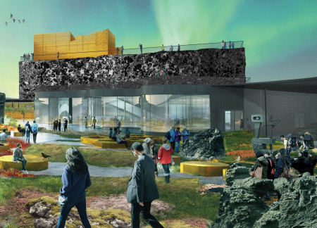 Volcanic Stone Integration with Green Roofing in a Community Education Hub