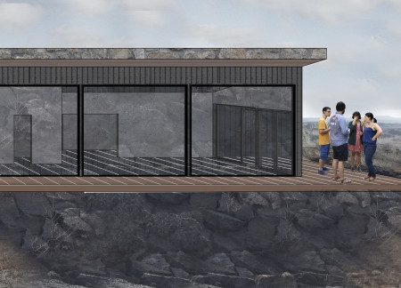 Connecting Landscape Through Large Windows in a Community Meeting Hall