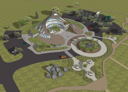 Celestial Observation Deck Within Learning Centers Amidst Icelandic Landscape