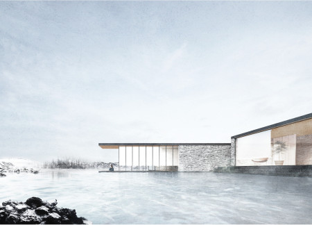 Water Interface Created with Precast Concrete and Triple Glazing