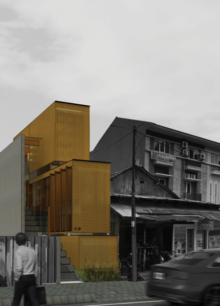 Perforated Facade and Rattan Cladding in a Compact Urban Habitat