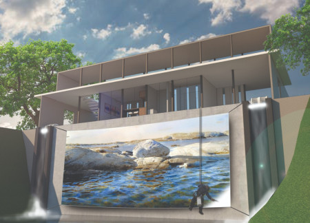 Canvas Art Suspended over Hydro-Powered Home by the Bear River