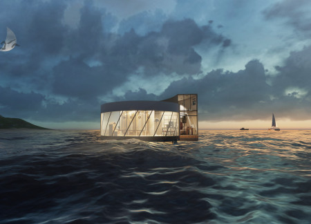 Floating Laboratory with Rigid Foam Insulation and Oil Refinery Tanks