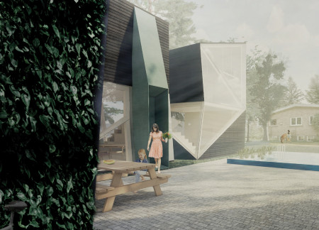 Wood Siding and Rock Wool Create Efficient Backyard Living Units