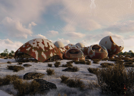 Black Lava Sand Structure with Plant Epidermis in a Thermal Waters Retreat