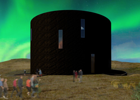 Cylindrical Form with Flowing Ramps for Volcanic Exploration