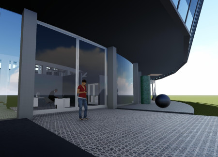 Glazed Facade and Steel Suspension in a Volcano Education Center